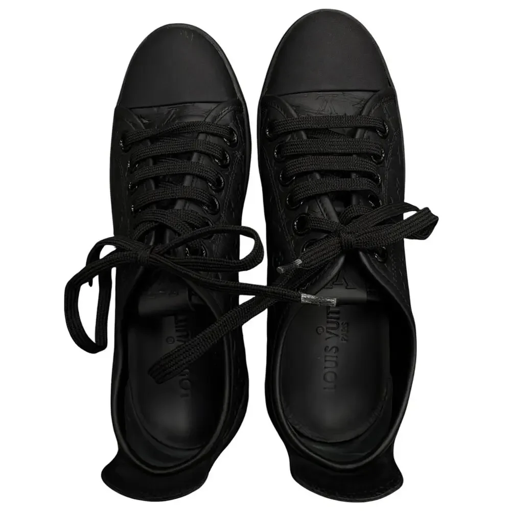 Louis Vuitton Women’s US 5/5.5 Embossed Monogram Leather Low-Top Sneakers